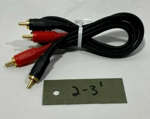 TESTED 2FT-3FT GOLD PLATED STEREO AUDIO CABLE RCA Red/White CD TAPE DVD VCR TV - Picture 1 of 2