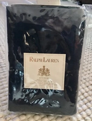 MUY RARO PAR DE FUNDAS DE ALMOHADA ESTÁNDAR RALPH LAUREN AVENUE DOBLADILLO AZUL MARINO Foto 1 de 3