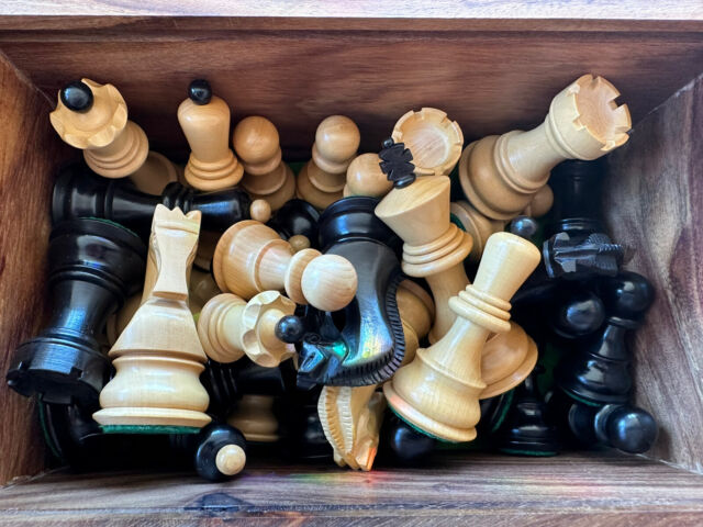 WE Games French Staunton Chess Set - Weighted Pieces & Walnut Wood Board  14.75 in. 