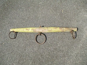 WHIPPLETREE antique FARM decor c1900 old YELLOW PAINT - Picture 1 of 11