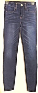American Eagle Jegging Jeans Womens Size 00 Stretch Dark Wash Denim Blue - Picture 1 of 4