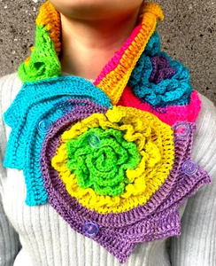 Elegant Floral Neck Warmer – Soft Spring Cowl Scarf Wrap for Women - Picture 1 of 9