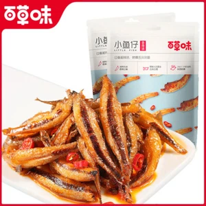 105g x 2 Baicaowei Little Fish würzige Snacks würzige Aromen 百草味小鱼仔香辣味即食小鱼干 - Bild 1 von 4