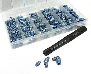 ZERK CLEAN GREASE FITTING TOOL REMOVER RAM W/HYDRAULIC LUBE FITTING ASSORTMENT - Picture 1 of 5