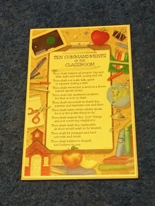 Ten Commandments Of The Classroom Wall Art 9 x 14 As Seen In Photos - Picture 1 of 6
