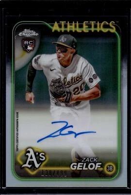 2024 Topps Chrome Rookie Autographs Refractors Zack Gelof 499 - Image 1 of 4