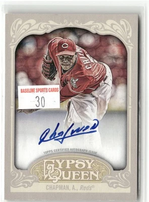 2012 Topps 吉普赛女王 #GQA-AC Aroldis Chapman 亲笔签名红人队签名 — 第 1/2 张图片