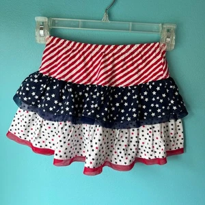 Little Girl Skort Shorts Skirt red white and blue Size 5T Fourth of July skort - Picture 1 of 5