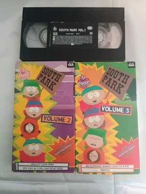 VINTAGE South Park VHS LOT VOLUME 1 VOLUME 2 VOLUME 3 - TESTED & WORKING  - Image 1 of 4