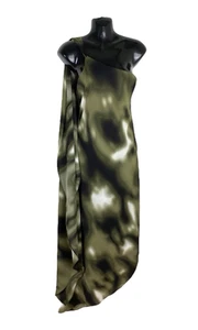 One Shoulder Brown Rustic Maxi Dress One Cap Sleeve Women's UL Size 6 - Picture 1 of 5