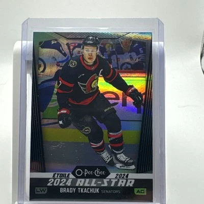 24/25 O-PEE-CHEE ALL-STARS RAINBOW BLACK PARALLEL #530 Brady Tkachuk /100 - Image 1 of 2