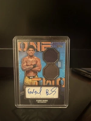 2024 Topps UFC Knockout GILBERT BURNS 1-2 Combo Auto/Dual Relic /199 - Image 1 of 2