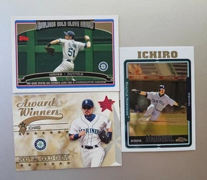 Ichiro Suzuki 3 Card Lot 2002 Leaf #300 / 2005 Topps #280 / 2006 Topps #250 - Bild 1 von 3