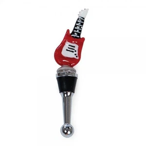 Guitar Art Glass Wine Stopper Barware Collectible Oak & Olive - Picture 1 of 1