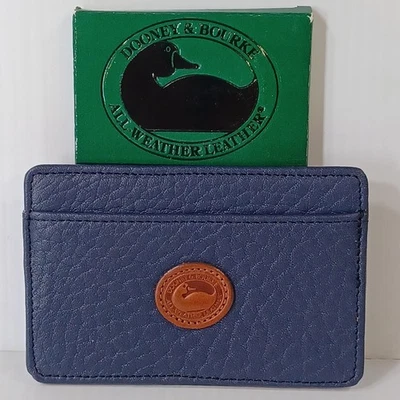 Dooney & Bourke All Weather Leather Card Holder Navy Blue (W25 AF) Vintage NOS - Image 1 of 4