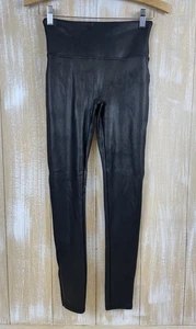 Leggings Spanx de cuero sintético para mujer M negros lisos pantalones elásticos - Imagen 1 de 10