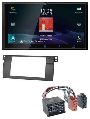 JVC USB Bluetooth 2DIN DAB MP3 Autoradio für BMW 3er E46 mit großem Navi Rundpin - Bild 1 von 4