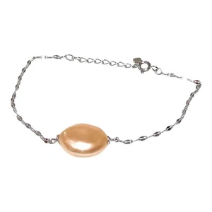 Handmade 15.5 x 16mm Edison Peach-Purple Grand Pearl 7–7.5" Cultured Bracelet - Picture 1 of 6