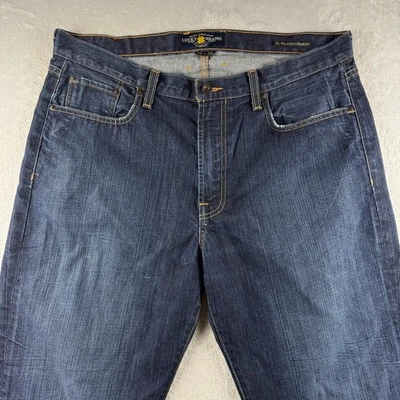 Lucky Brand Jeans Men's 36x32 Blue 181 Relaxed Straight Baggy Dark Wash Denim - Image 1 of 4