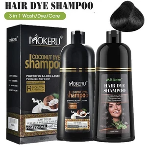 3in1 Black Hair Dye Shampoo for Gray Hair Coverage, Natural Hair Color Shampoo - Picture 1 of 39
