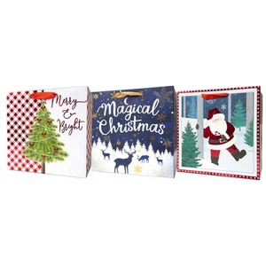 Lindy Bowman Pack de 3 Bolsas de Regalo de Navidad Medianas Surtidas con Asa - Imagen 1 de 1