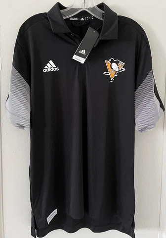 New Pittsburgh Penguins Team Polo Shirt Adidas PrimeBlue Size Large Cover