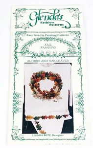 Acorns and Oak Leaves Iron On Painting Pattern Fall Craft Glenda 1995 - Picture 1 of 4