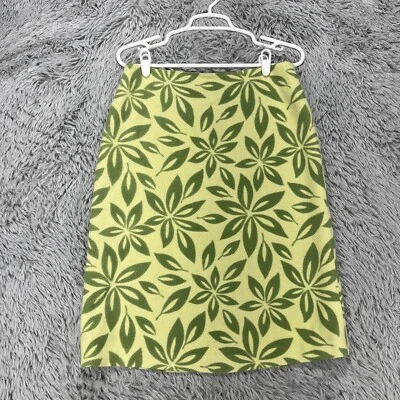 Boden Straight Skirt Womens 12R Green Abstract Floral Preppy Colorful Artsy Wool - Image 1 of 4