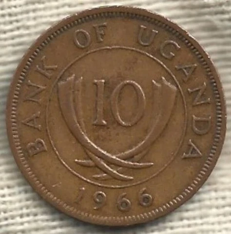 NICE GRADE 1966 UGANDA 10 CENTS Cover