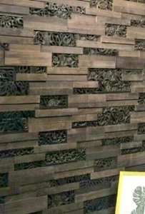 Exklusive dekorative 3D HOLZ Paneele Feature Wand Innenraum METALL Schnitzerei braun - Bild 1 von 12