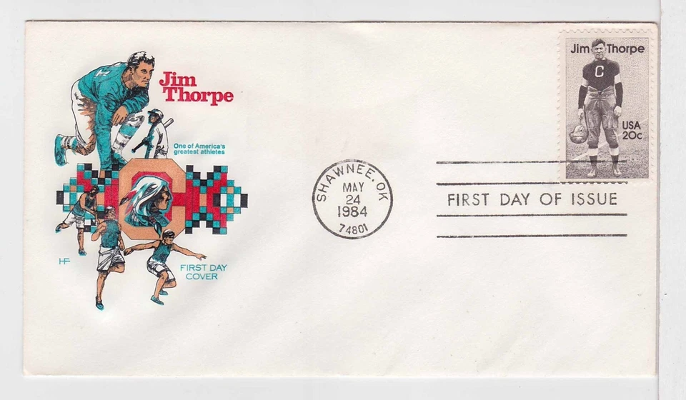 TurtlesTradingPost- Jim Thorpe 1984 #2089 FDC-  House of Farnum Cachet - Image 1 of 1