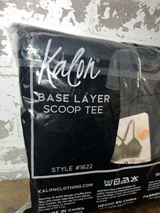 NWT! Kalon Women's 4 Pack Scoop Neck T-Shirts 4XL BLACK - base layer tops - Picture 1 of 6
