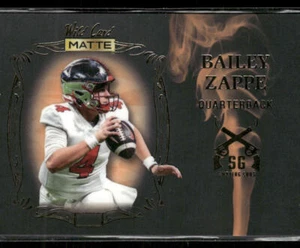 2022 Wild Card Matte Blk w/orange Smoking Guns Bailey Zappe #SG-1 - Bild 1 von 2