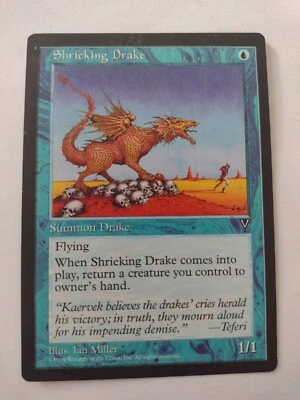 MTG Magic The Gathering Card Shrieking Drake Summon Drake Blue Visions 1996 - Image 1 of 2