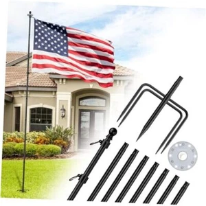0 FT Flag Pole in Ground with Solar Light, Heavy Duty 10FT with Solar Light 1 - Picture 1 of 8