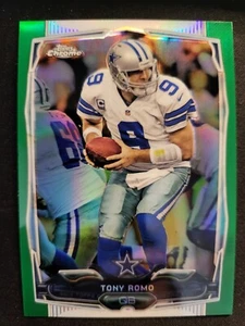 2014 Topps Chrome Tony Romo GREEN REFRACTOR Card #77 - Picture 1 of 2
