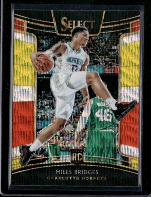 2018-19 Panini Select #17 Miles Bridges Tri Color Red Yellow Rookie RC Hornets  - Image 1 of 2