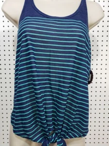 Girls Kids Juniors SO Striped Tank Top blue Aqua Size Small NEW  - Picture 1 of 3