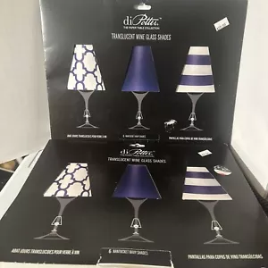 Di Potter Pergament durchscheinend Weinglas Schirme 12er Set Papier NANTUCKET MARINEBLAU - Bild 1 von 3
