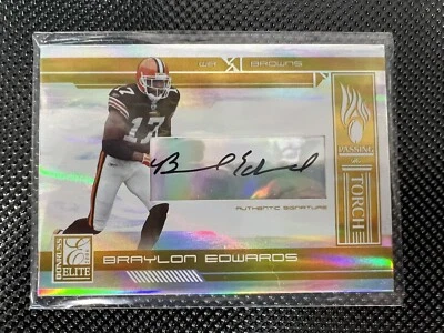 Donruss Elite Braylon Edwards 2006/99 automático Michigan Cleveland autografiado Foto 1 de 4