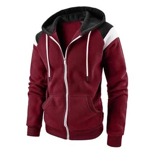 Men's Trendy Graphic Drawstring Hoodie Sweatshirt Casual Colorblock Long Sleeve - Picture 1 of 6