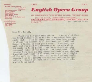 Britten, Benjamin. (1913–1976)Holiday Tales Sheet Music - Picture 1 of 2