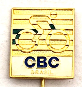 CBS Brazil Olympic Stick Pin Lapel Hat Pinback Brooch Vintage (K6E) - Picture 1 of 3