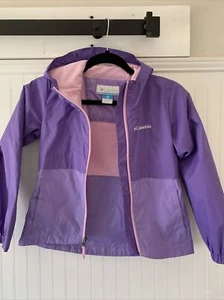 Columbia Girls Small 8 Windbreaker Purple Long Sleeve Zip Lightweight Jacket F50 - Picture 1 of 12