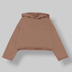 $50 Molo Girl's Beige Long Sleeve Raw Edge Hoodie Sweater Size 6 - Picture 1 of 3