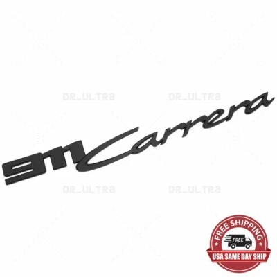 🔧 For Porsche 992 911 Carrera Trunk Script Emblem Matte Black Adhesive - Image 1 of 4