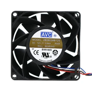 AVC 2B08038B12S 12V 3.84A 8038 8CM 4-pin PWM server high air volume fan - Afbeelding 1 van 9