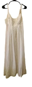 Camicia da notte lunga donna vintage Vanity Fair bianca in raso pizzo - Foto 1 di 6