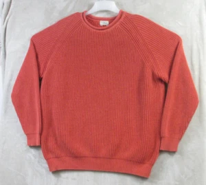 Maglione uomo vintage LL Bean cotone girocollo pullover pescatore taglia 2XL arancione - Foto 1 di 8