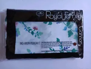 Set 2 federe vintage Cannon Royal Family Queen floreale e bianco NUOVISSIME - Foto 1 di 3
